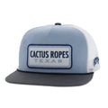 Cactus Ropes 5-Panel Trucker Snapback Hat by Hooey in Blue/White