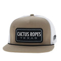 Cactus Ropes 5-Panel Trucker Snapback Hat Tan/White