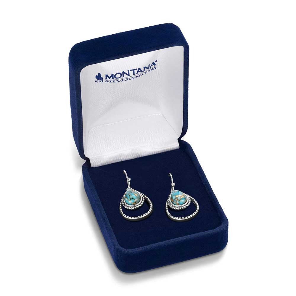 The Double Rope Turquoise Earrings by Montana Silversmiths