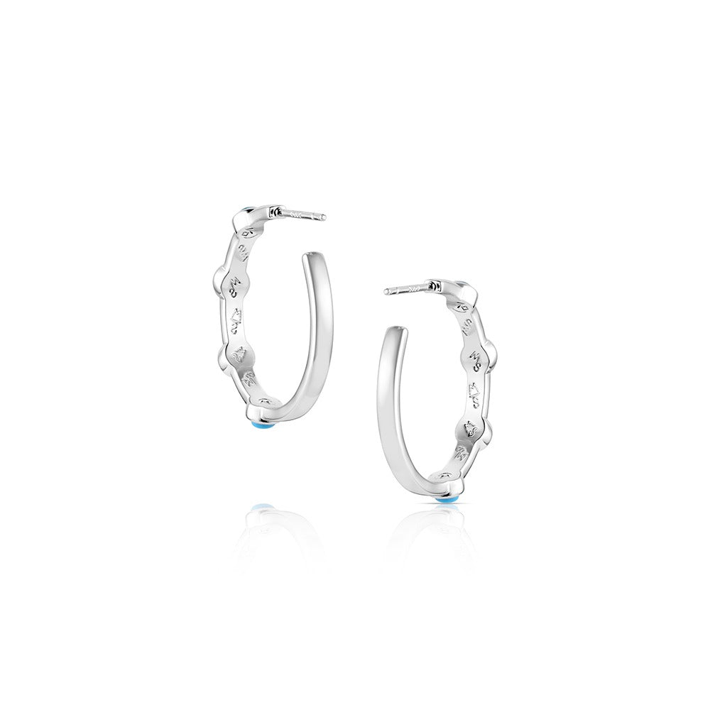 The Gentle Rain Turquoise Hoop Earrings by Montana Silversmiths