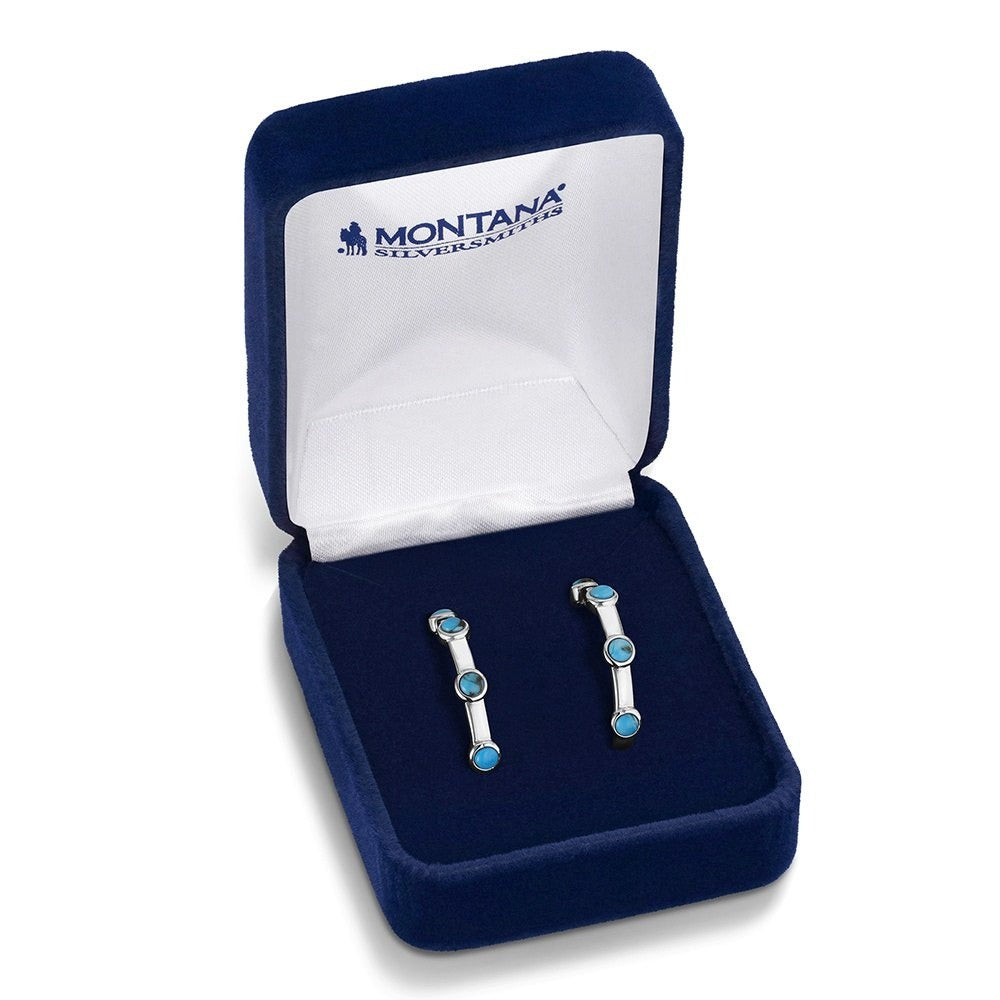 The Gentle Rain Turquoise Hoop Earrings by Montana Silversmiths