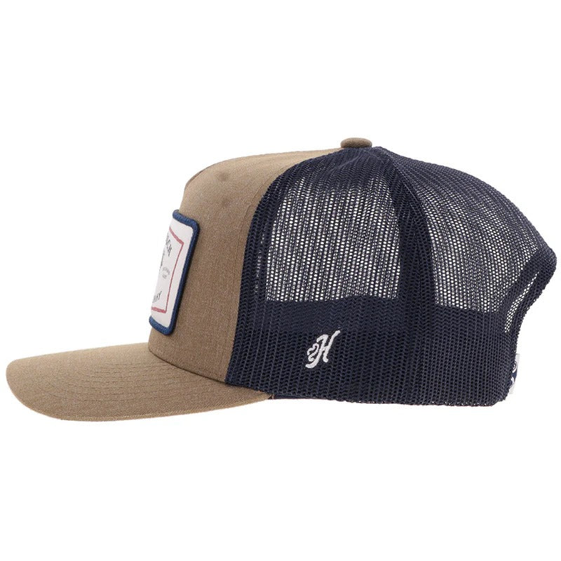 The Rank Stock Hat by Hooey Brown/Navy/Wht Patch