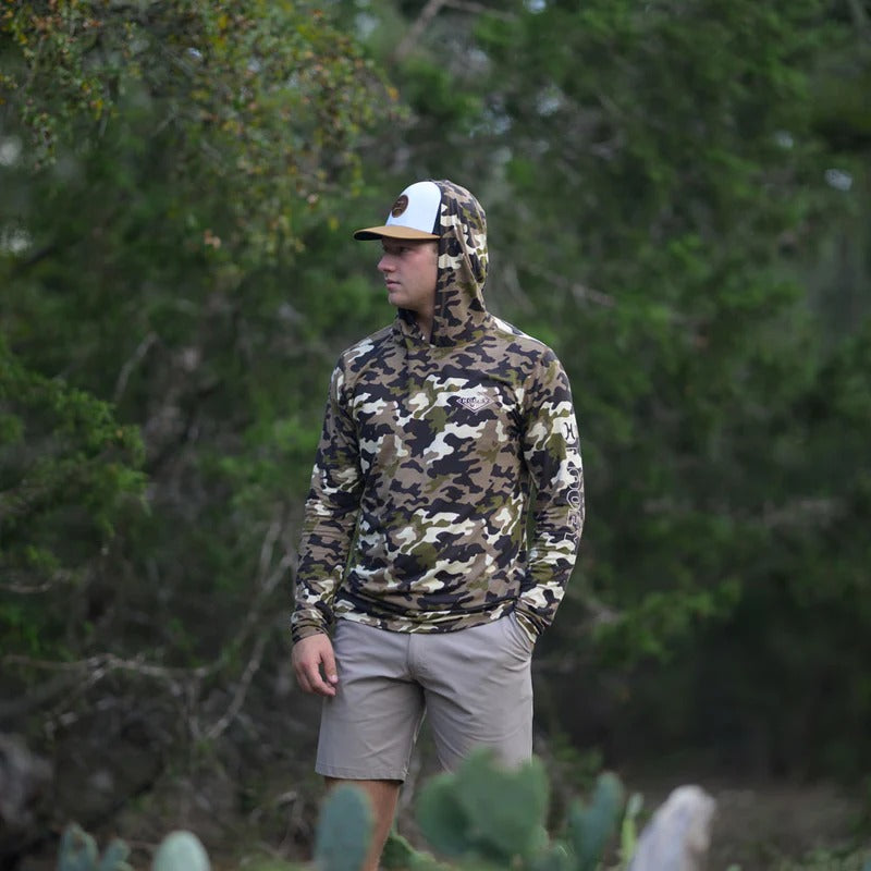 The Captain Camo L/S Hooded Shirt by Hooey