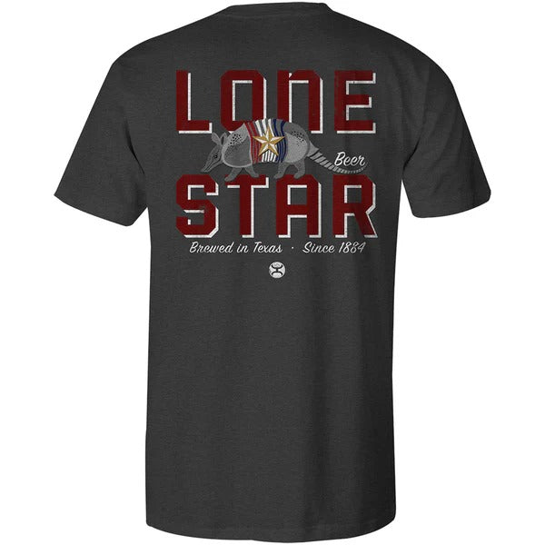 the Armadilla Lone Star T-Shirt by Hooey in Charcoal