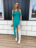 The Jade Off the Shoulder Dress By Lucky & Blessed