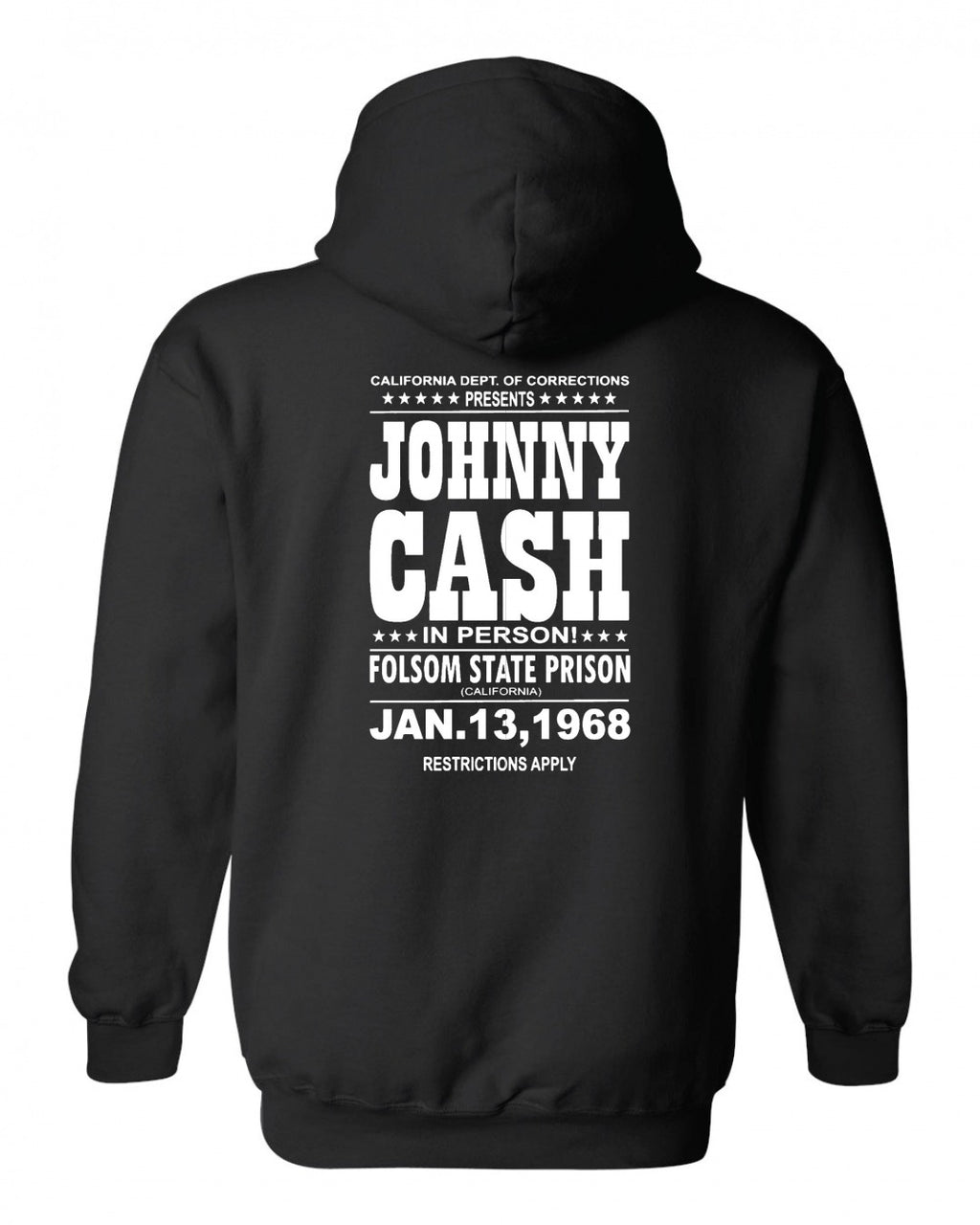 Fulsom Prison Johnny CASH Hoodie by TFP - Black