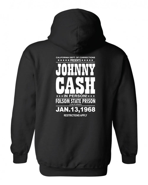 Fulsom Prison Johnny CASH Hoodie by TFP - Black