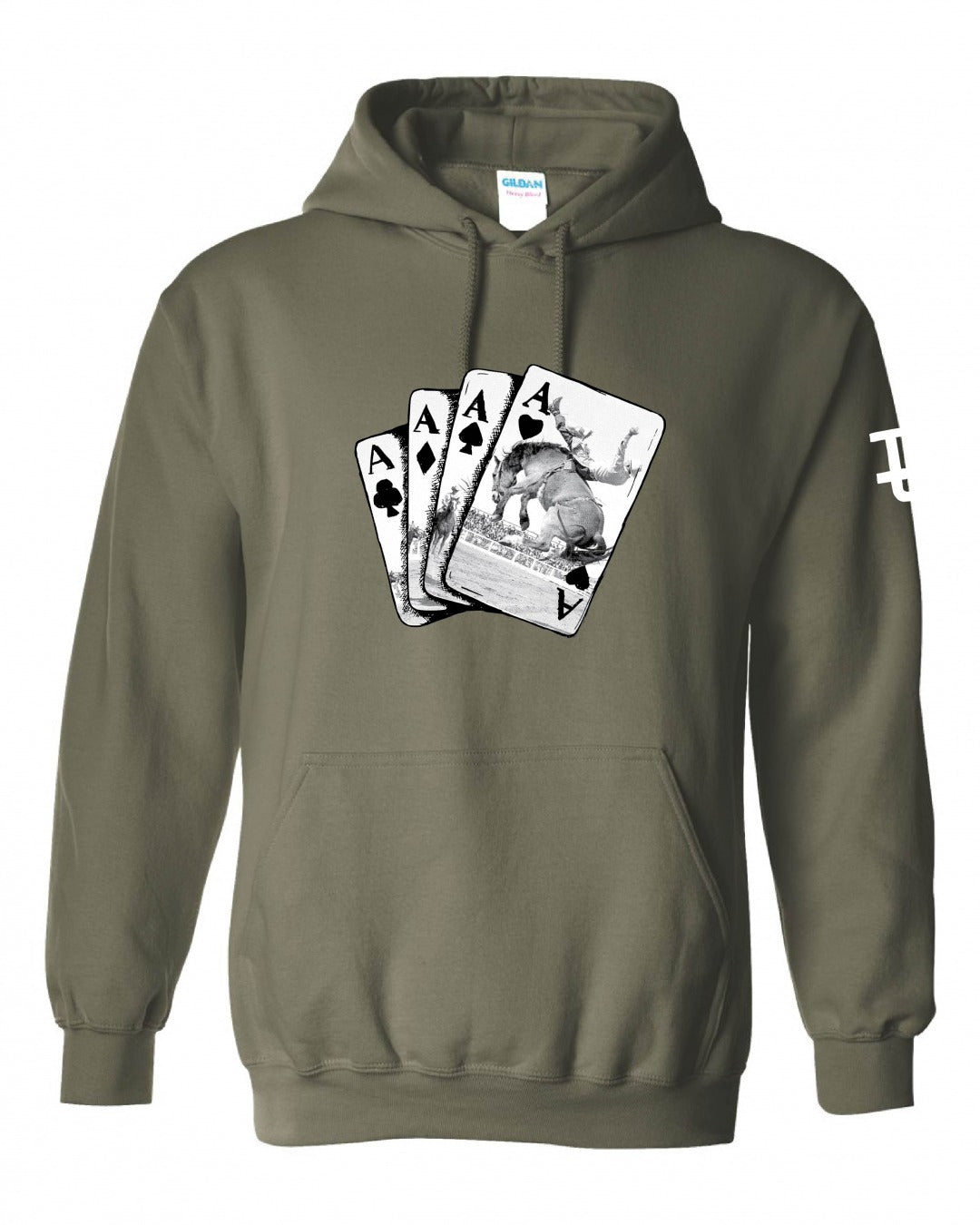 Ace of Cowboys Hoodie by TFP in Army Green