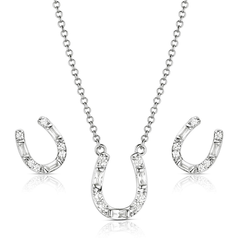 Lucky Stride Horseshoe Jewelry Set by Montana Silversmiths