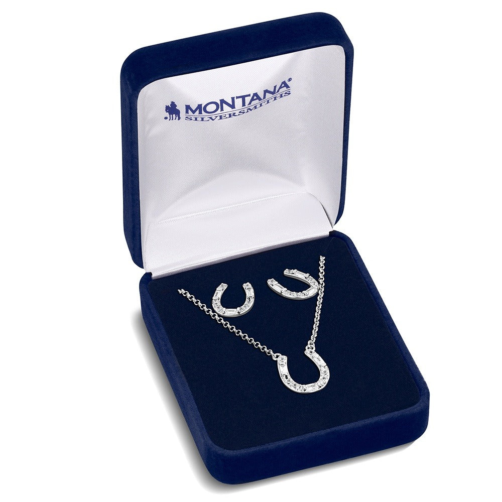 Lucky Stride Horseshoe Jewelry Set by Montana Silversmiths