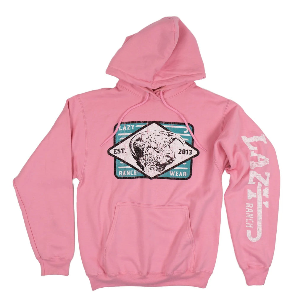 The Bubblegum Bull Hoodie by Lazy J Ranch