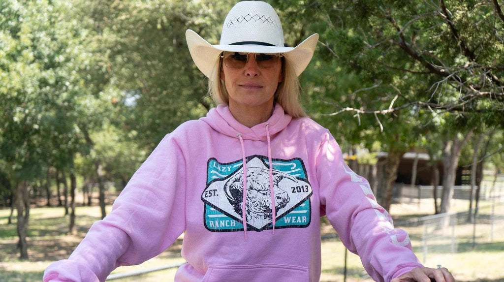 The Bubblegum Bull Hoodie by Lazy J Ranch