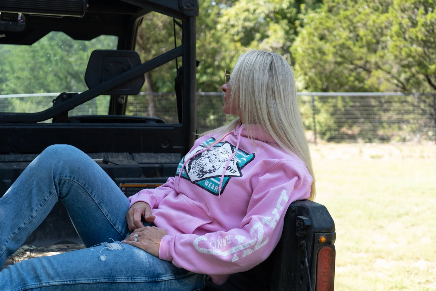The Bubblegum Bull Hoodie by Lazy J Ranch