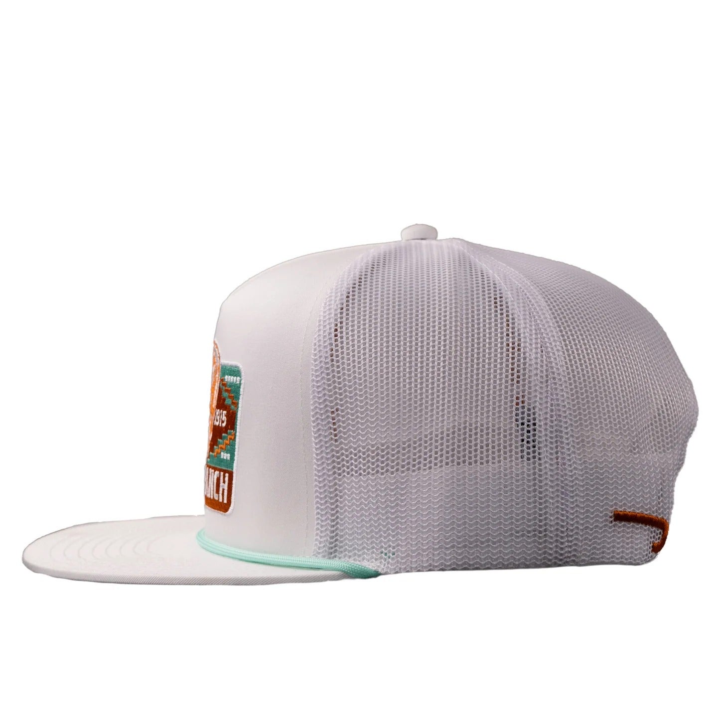 The Presidio Trucker Hat in White by Lazy J Ranch