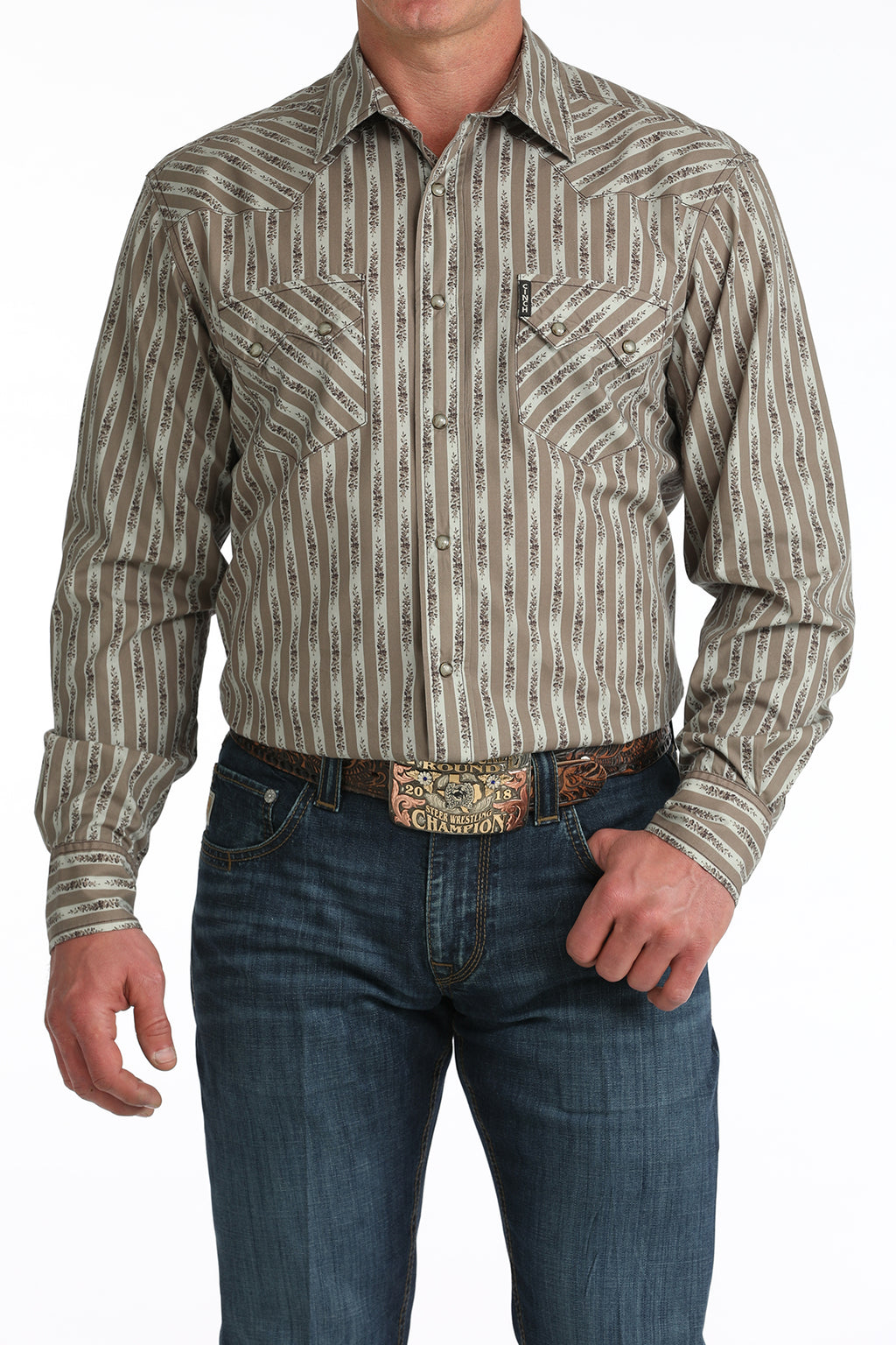 The Prairie Gold Pearl Snap Modern Fit Shirt by Cinch
