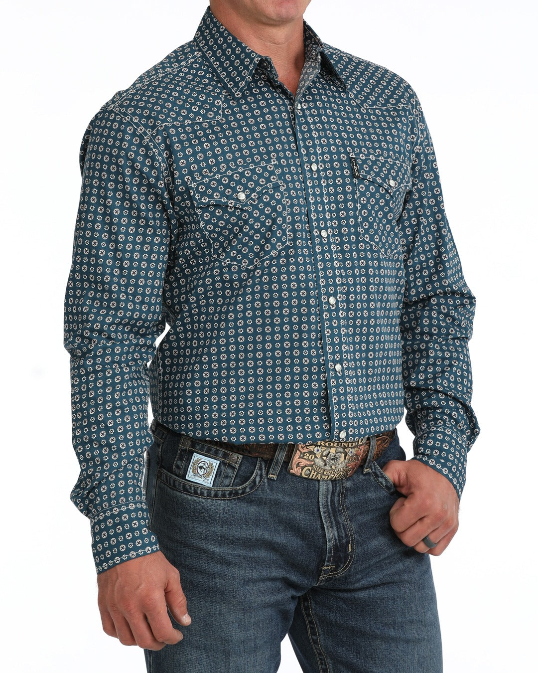 The Blue Floral Modern Fit Men's Shirt By Shirt by Cinch