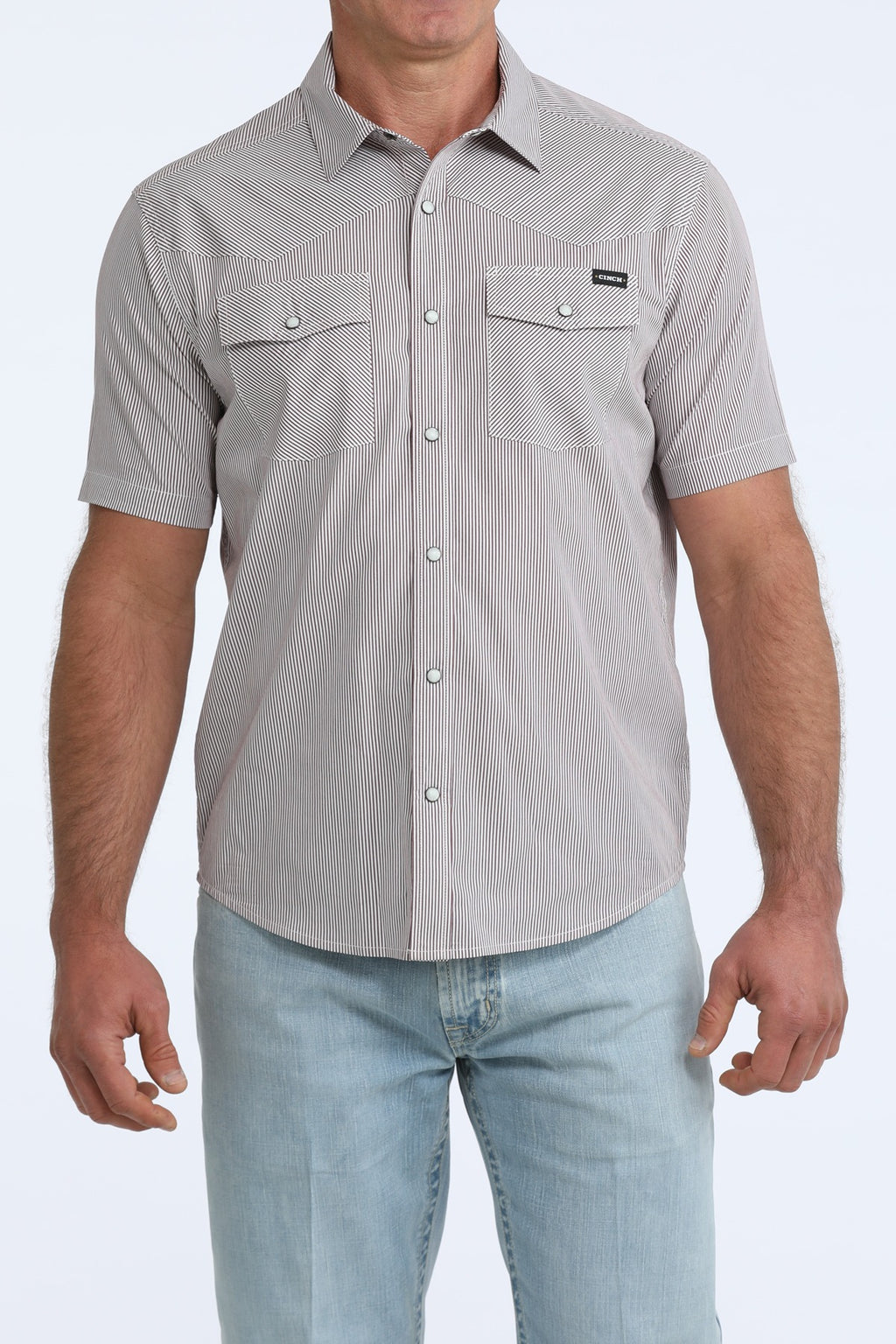 The Barton Brown Short Sleeve Pearl Snap by Cinch
