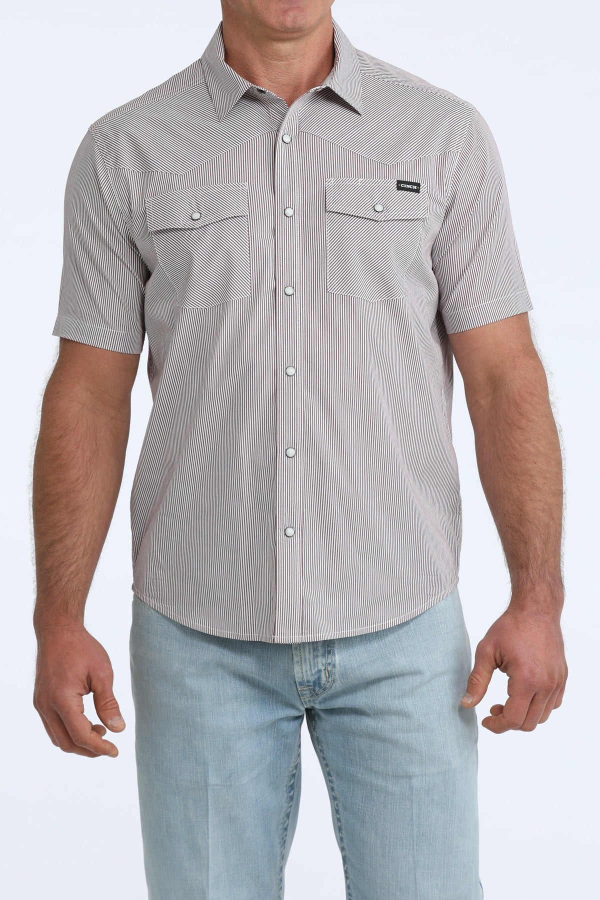 The Barton Brown Short Sleeve Pearl Snap by Cinch