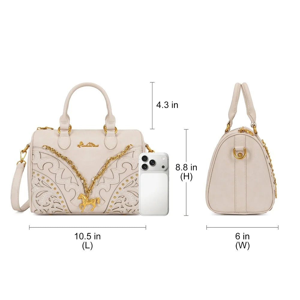 The Pony Pendant Purse in Cremello