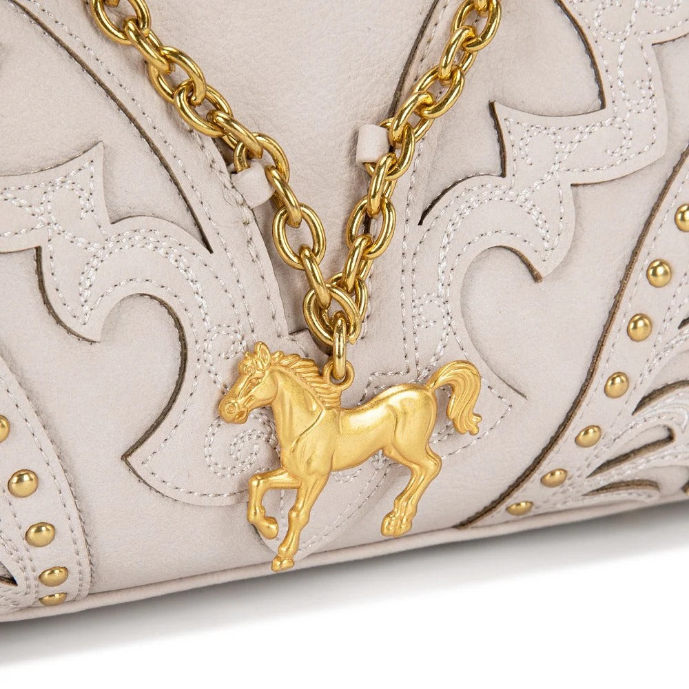 The Pony Pendant Purse in Cremello