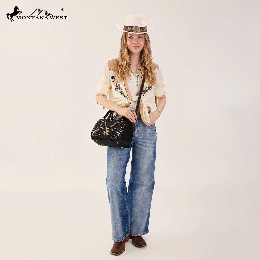The Pony Pendant Purse in Black Beauty