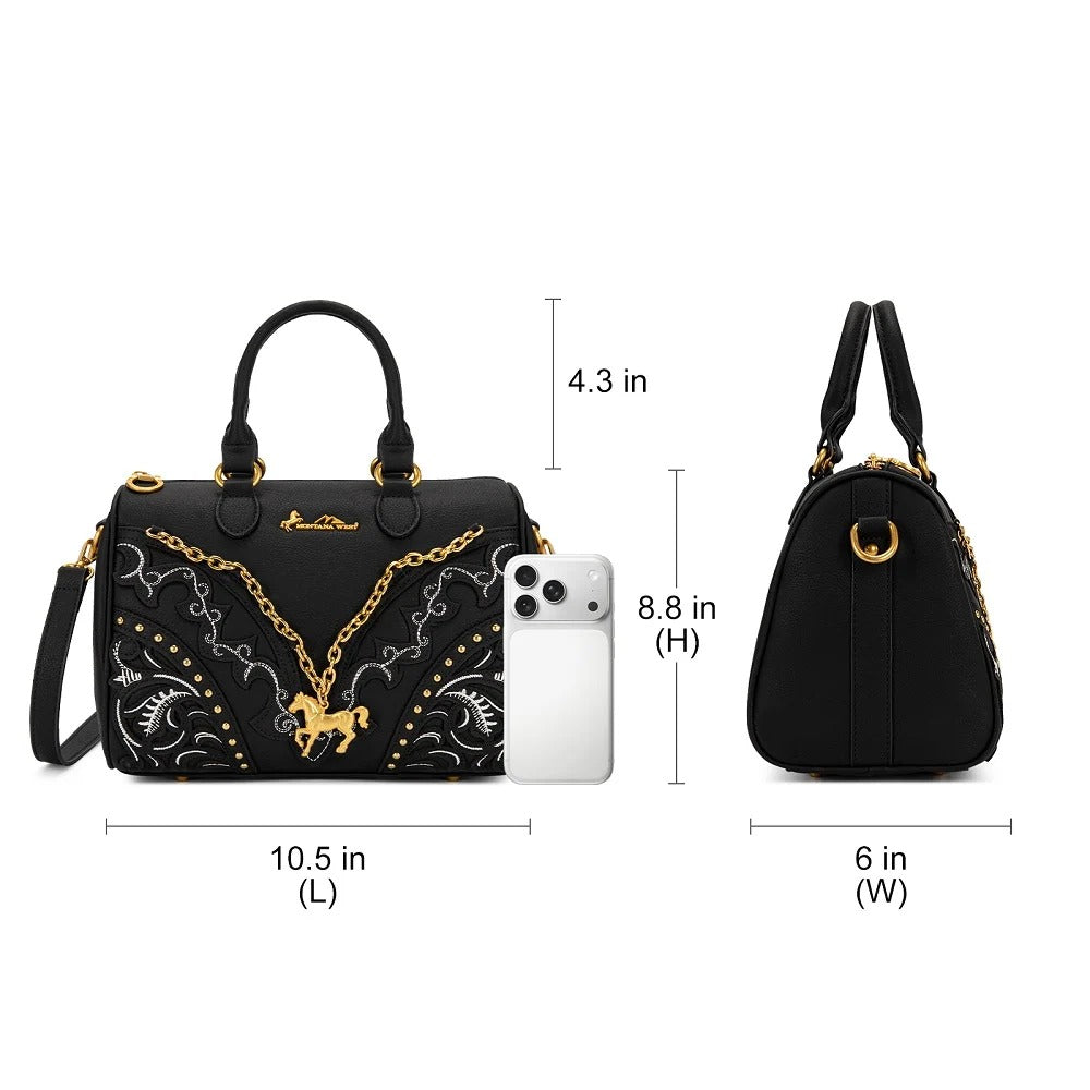 The Pony Pendant Purse in Black Beauty