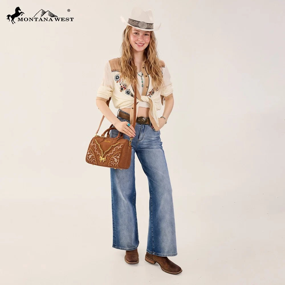 The Pony Pendant Purse in Chestnut