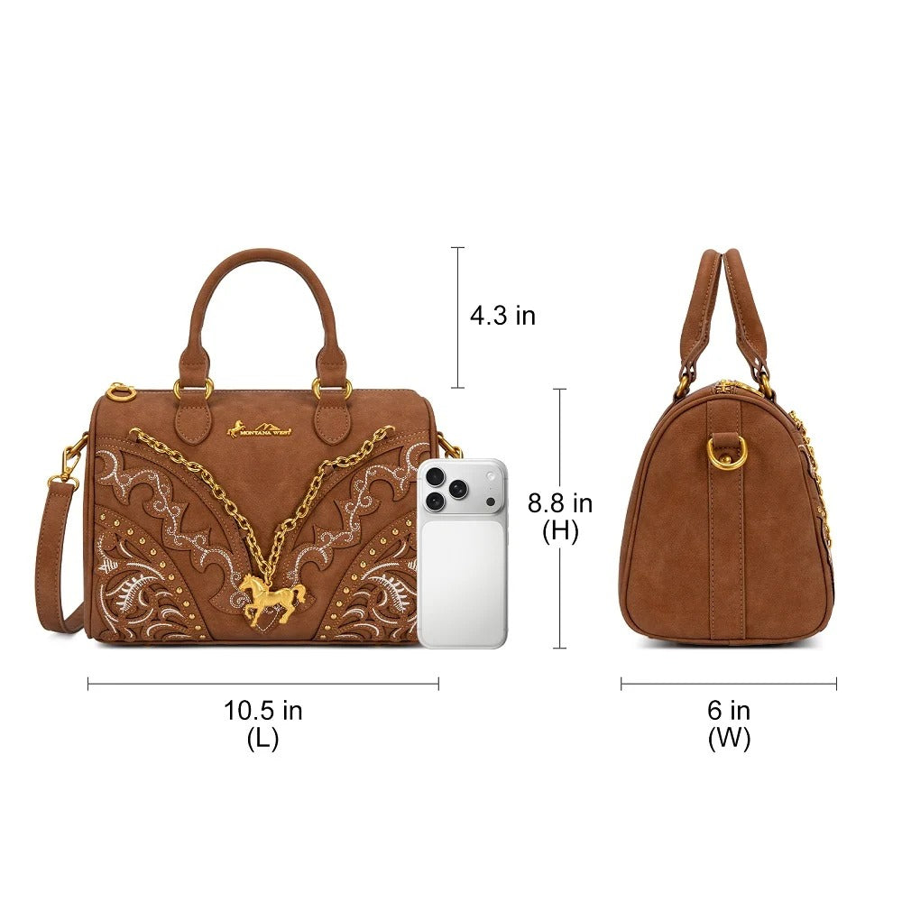 The Pony Pendant Purse in Chestnut