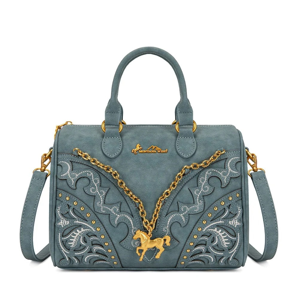 The Pony Pendant Purse in Blue Roan
