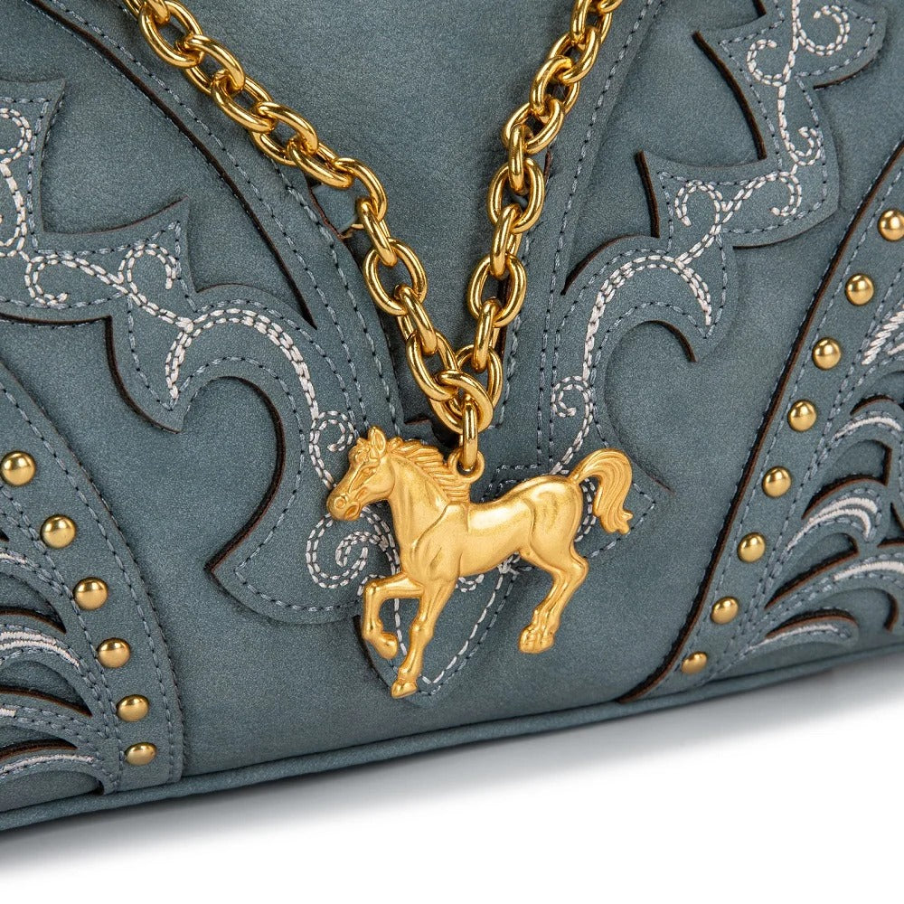The Pony Pendant Purse in Blue Roan