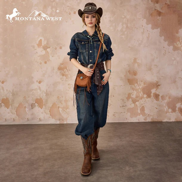 The Mini Chestnut Concho Purse by Montana West