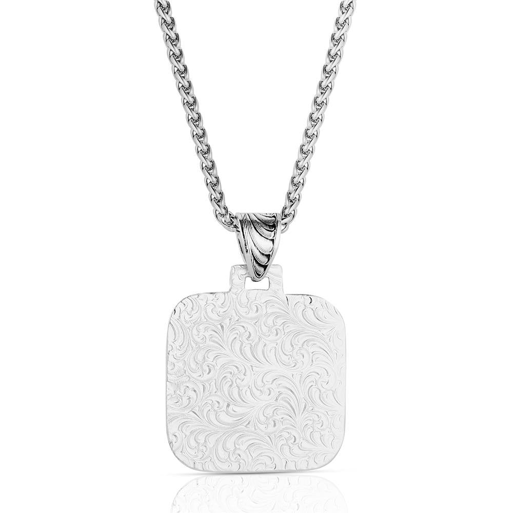 The Silver Square Men's Chain with Cross by Montana Silversmiths