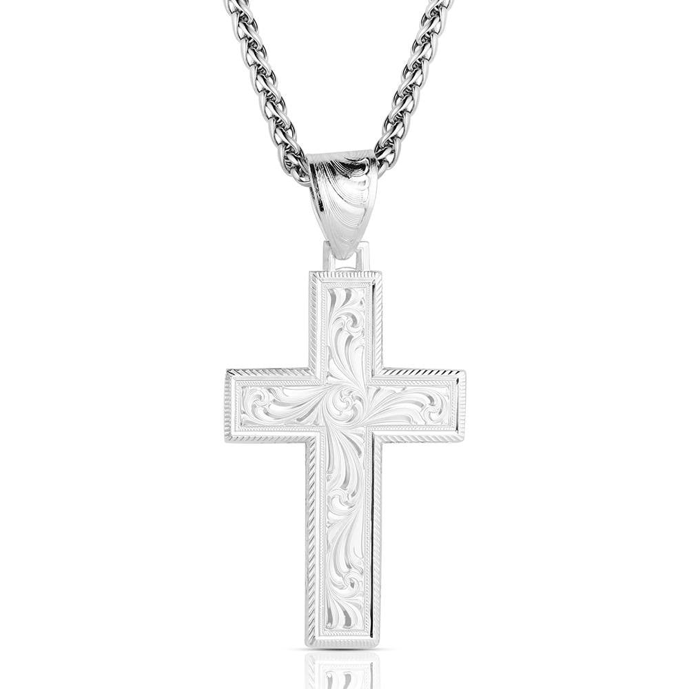 The Silver Men's Embossed Cross by Montana Silversmiths