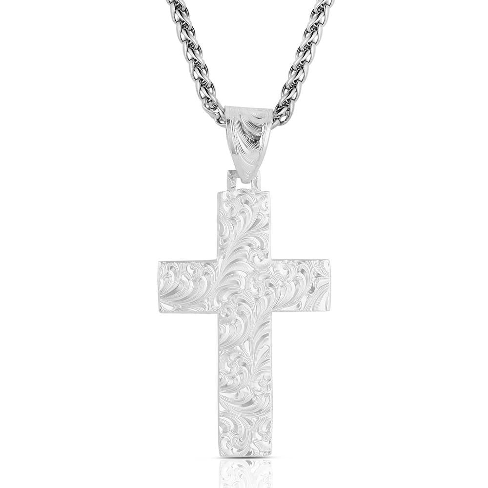 The Silver Men's Embossed Cross by Montana Silversmiths