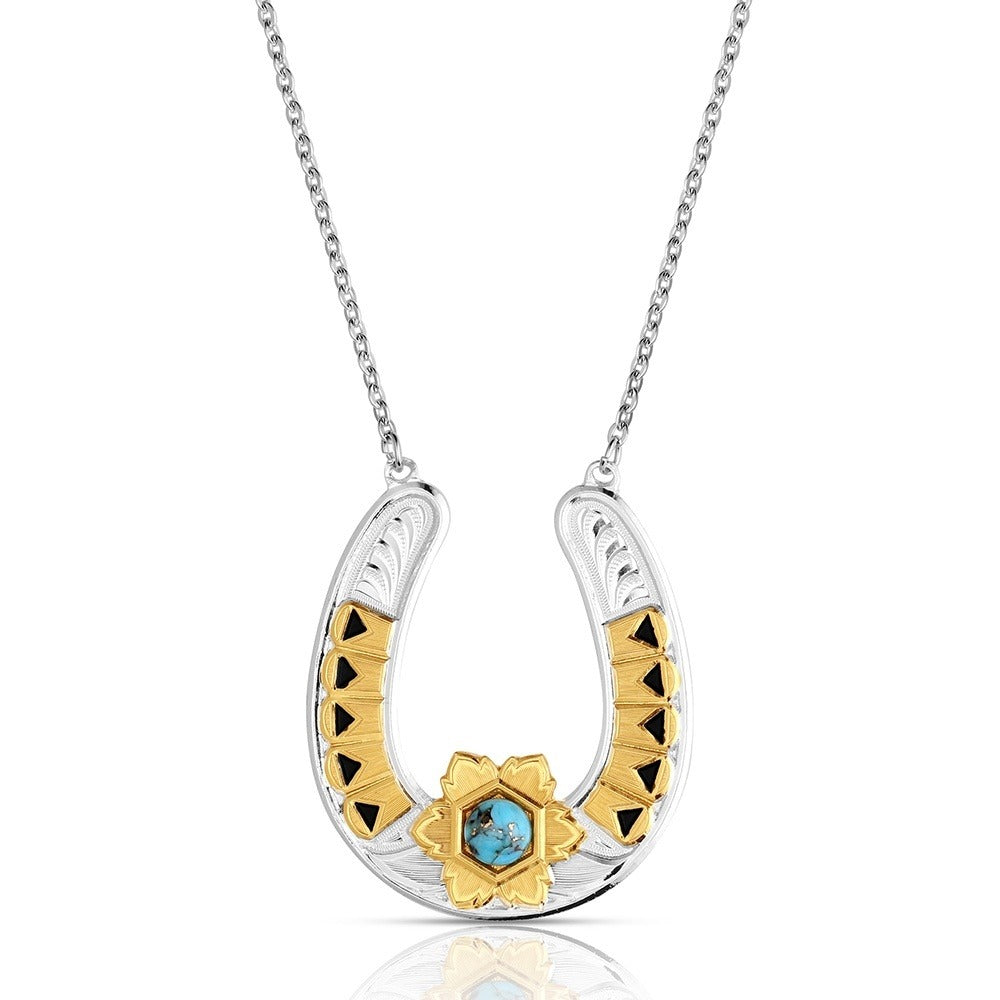 The Horseshoe Outrider Turquoise Necklace by Montana Silversmiths