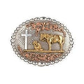 The Prayerful Cowboy w Copper Belt Buckle by Nocona