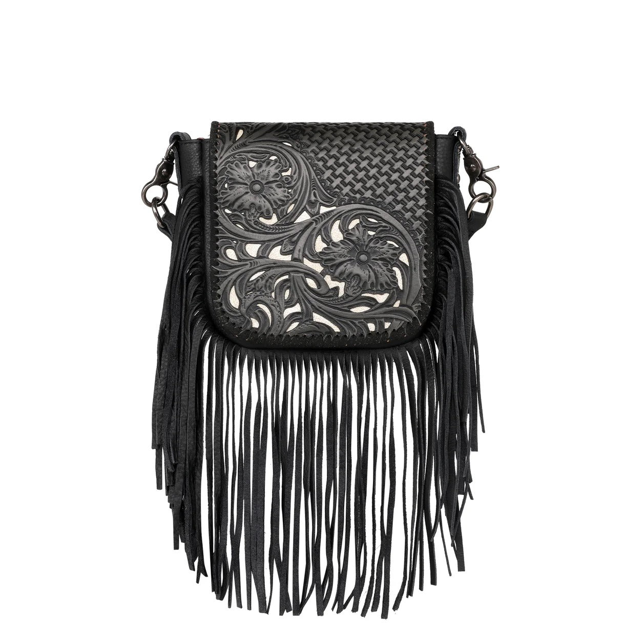 The Raelynn Floral Tooled Fringe Purse by Montana West