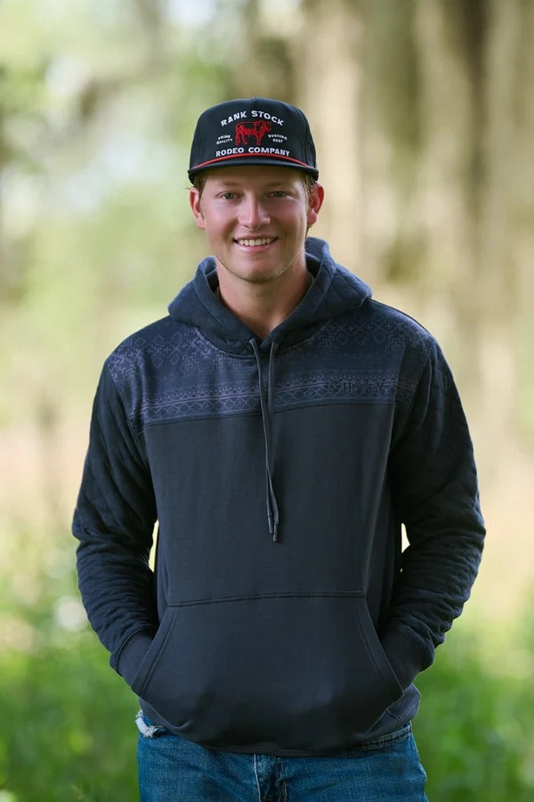 Rank Stock 5-Panel Full Surround Snapback Hat by Hooey in Black