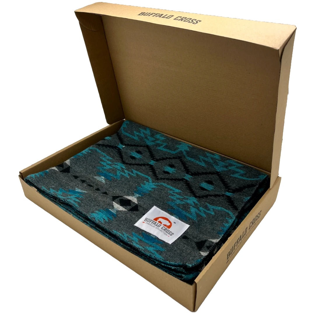 The Turquoise Horizon Aztec Throw Blanket By Buffalo Cross