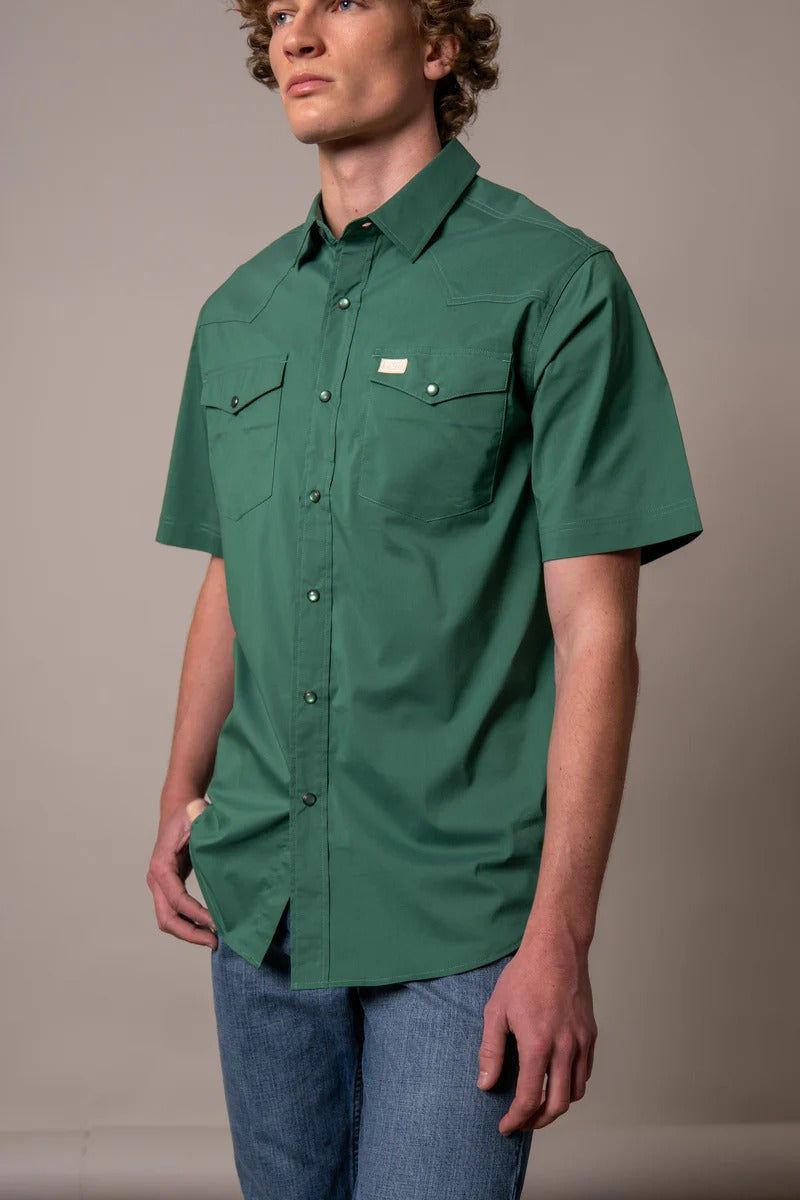 The Rio Pearl Snap Short Sleeve Shirt by Kimes Ranch in Forest