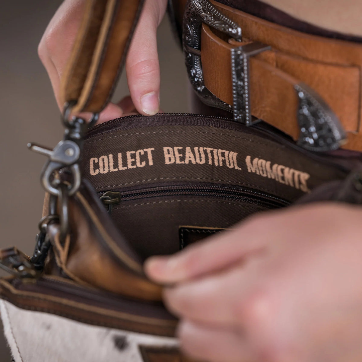 The Guadalupe Cowhide Lily Crossbody Bag by STS Ranch