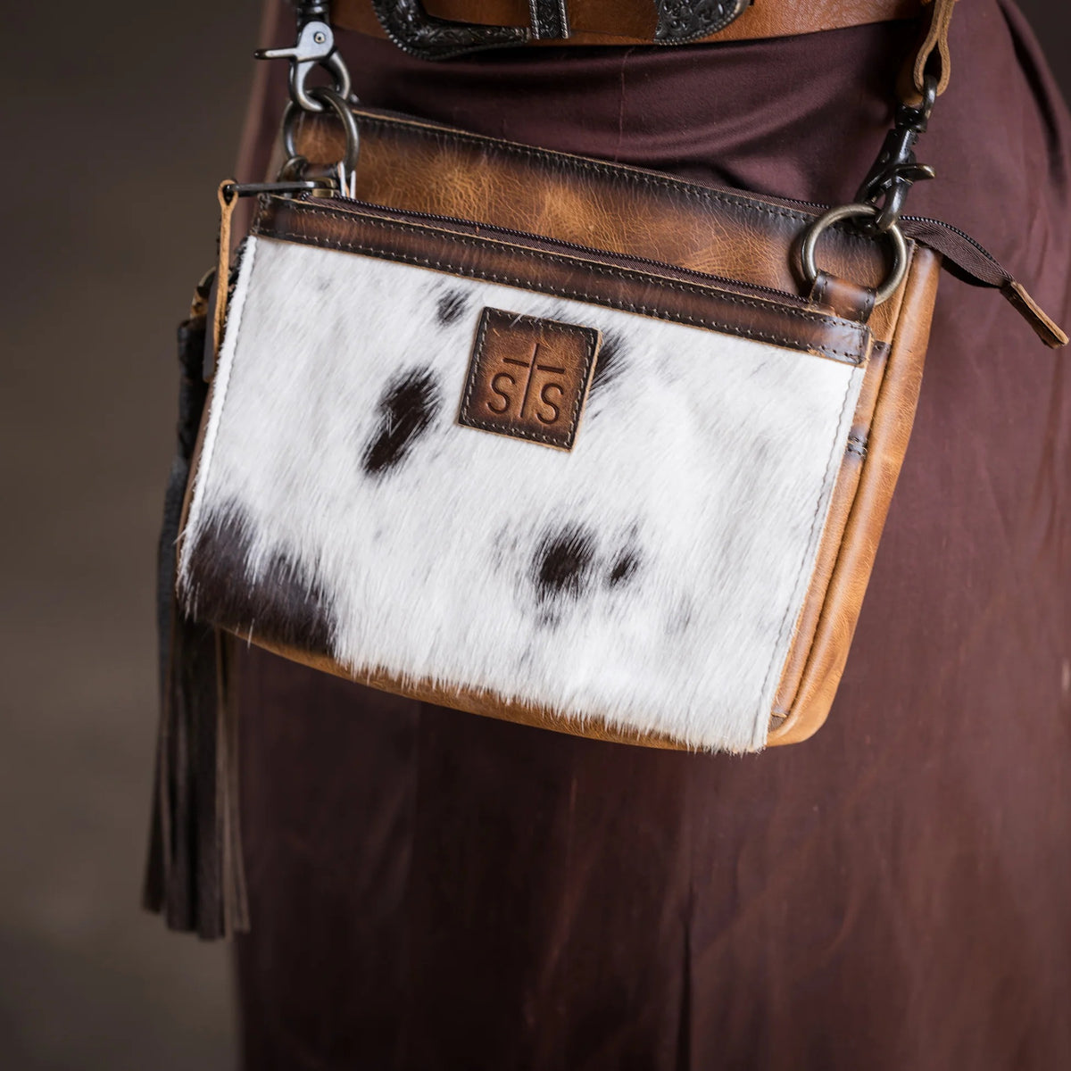 The Guadalupe Cowhide Lily Crossbody Bag by STS Ranch