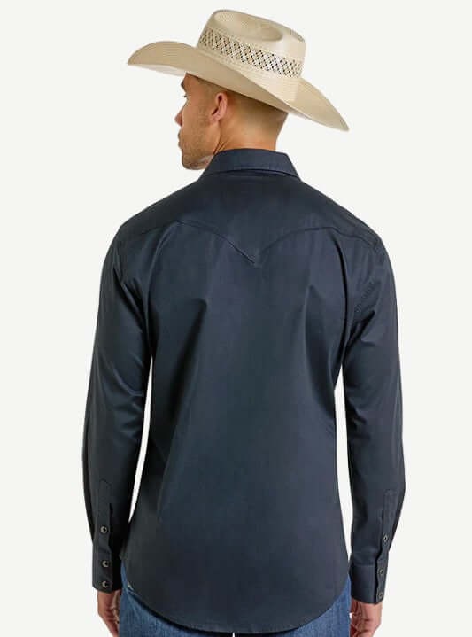 The Dayton Twill LS Slim Fit Pearl Snap Shirt by Rock & Roll Denim