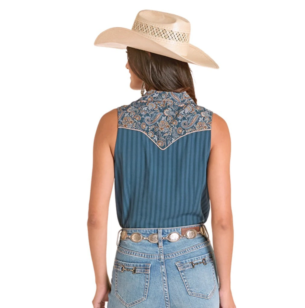 The Payton Paisley Sleeveless Button-Up by Panhandle Slim
