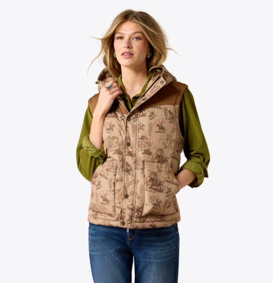 The Frontier Puffer Vest by Ariat in Retro Rodeo