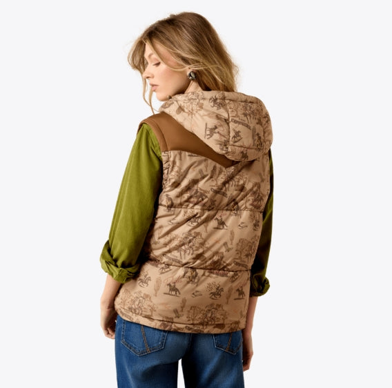 The Frontier Puffer Vest by Ariat in Retro Rodeo