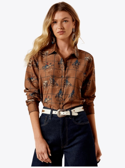 The Glen Plaid Rodeo Homestyle LS Button Up Shirt by Ariat