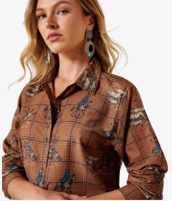 The Glen Plaid Rodeo Homestyle LS Button Up Shirt by Ariat