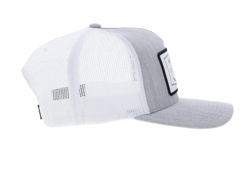 "Rank Stock" Hat Grey & White w/Rectangle Patch