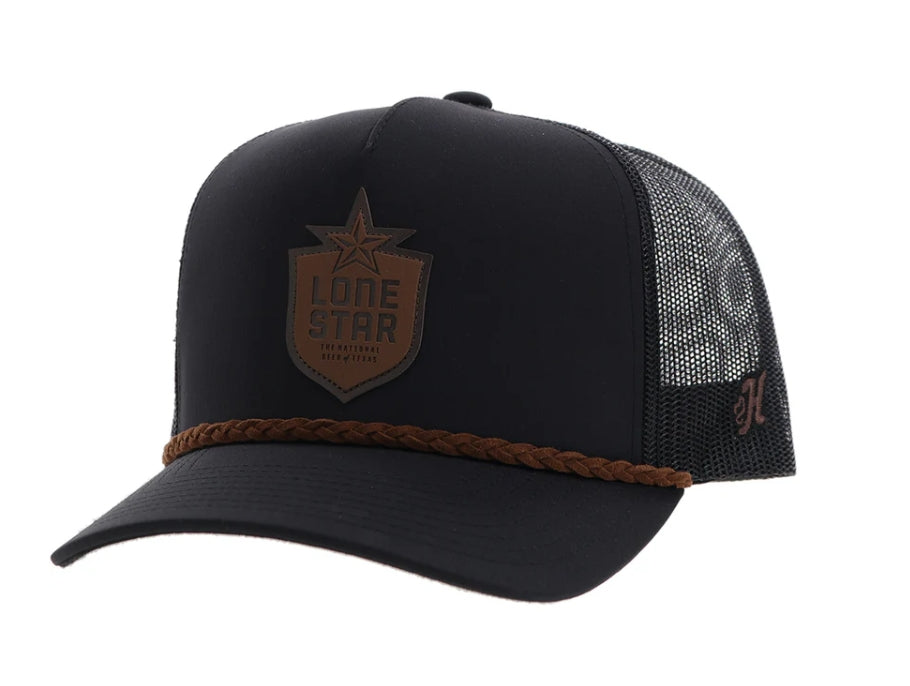 "Lone Star" Hat Black w/Leather Patch
